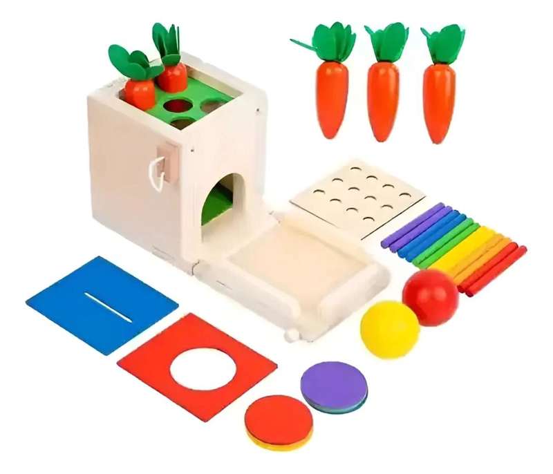 JUGUETE DIDACTICO MONTESSORI 4 EN 1 DE MADERA - 1