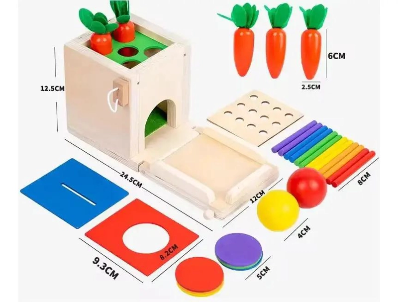JUGUETE DIDACTICO MONTESSORI 4 EN 1 DE MADERA - 3