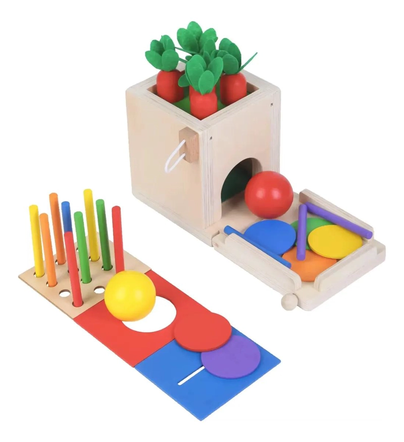 JUGUETE DIDACTICO MONTESSORI 4 EN 1 DE MADERA - 5
