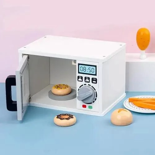 HORNO MICROONDAS DE MADERA PARA JUEGOS DE COCINA - 3