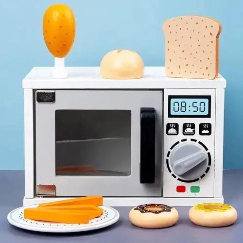HORNO MICROONDAS DE MADERA PARA JUEGOS DE COCINA - 4