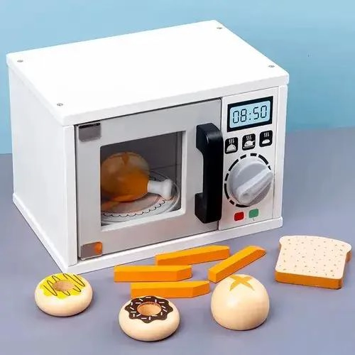 HORNO MICROONDAS DE MADERA PARA JUEGOS DE COCINA - 5