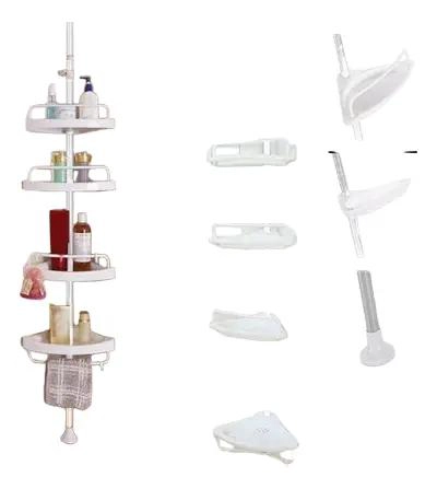 ESQUINERO DE DUCHA AJUSTABLE CON 4 REPISAS MULTIUSO - 1