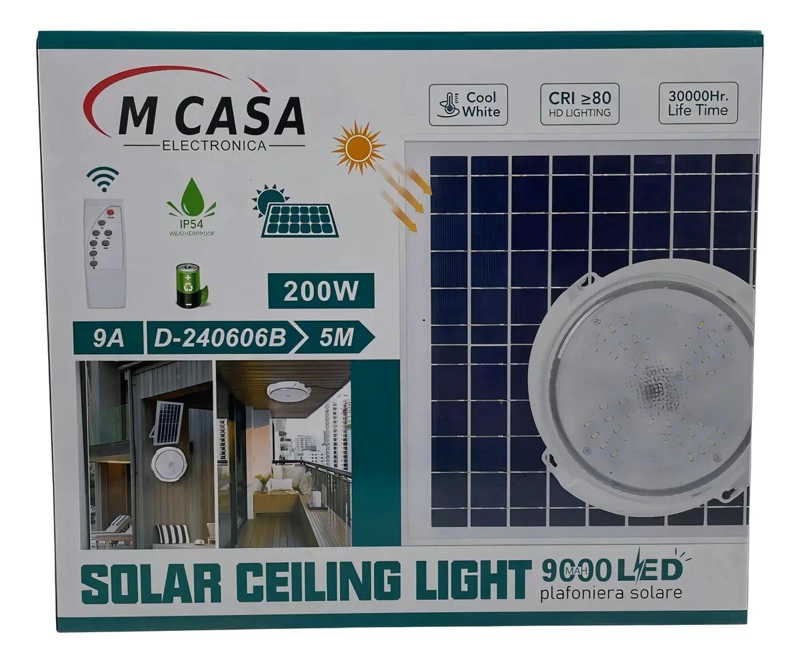 LAMPARA PLAFON TECHO 200W LUZ FRIA 6500K - 4
