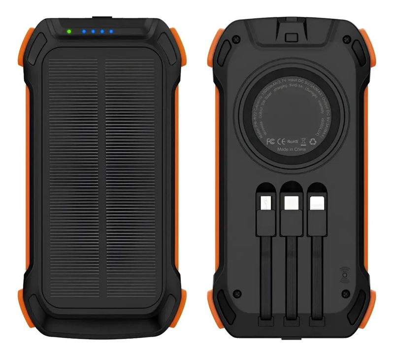 GENÉRICO POWER BANK SOLAR PORTATIL CON MULTIPUERTOS