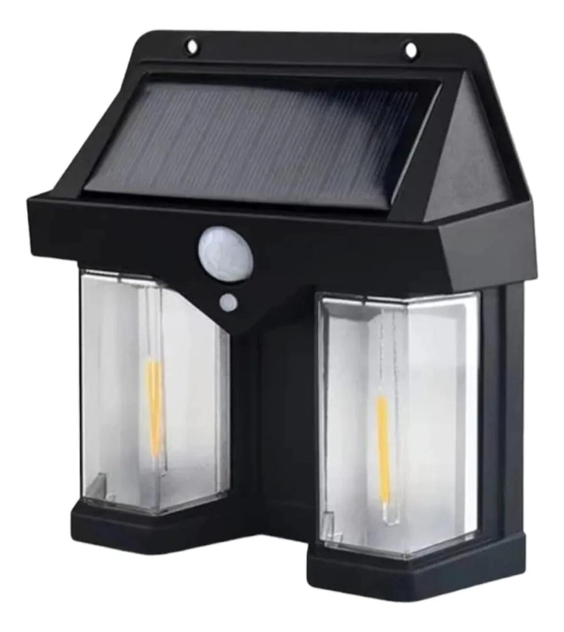 FOCO SOLAR DOBLE PARA PARED CON SENSOR DE MOVIMIENTO - 1