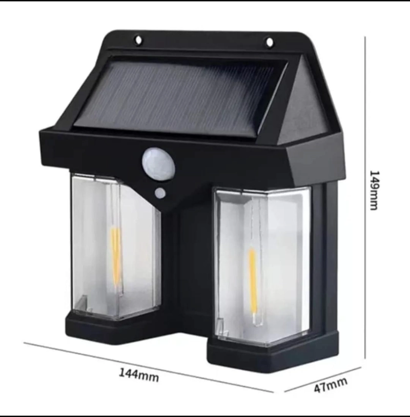 FOCO SOLAR DOBLE PARA PARED CON SENSOR DE MOVIMIENTO - 3