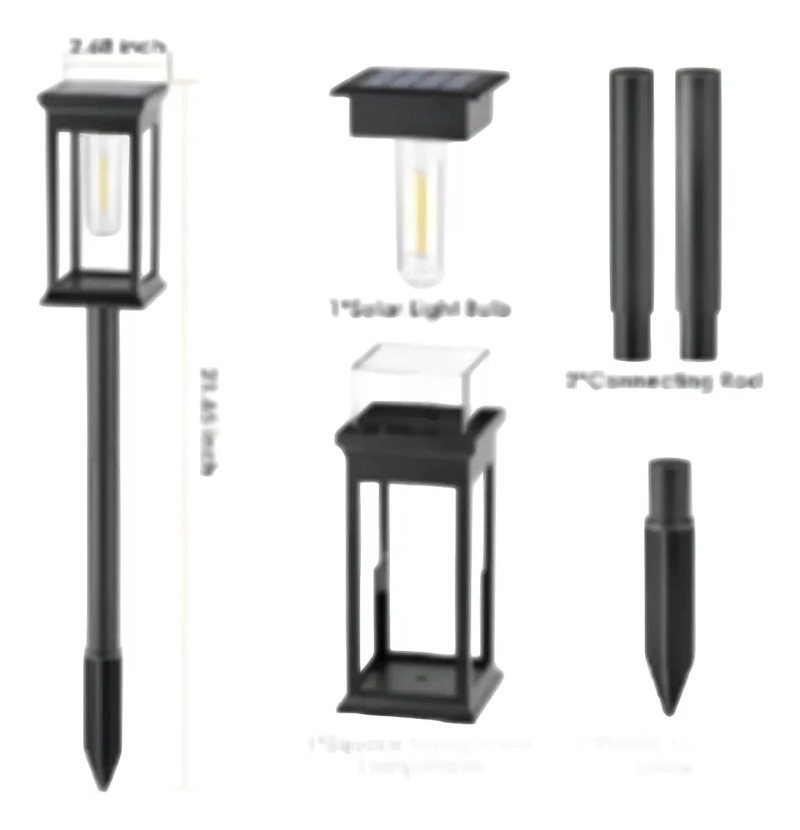 PACK 2 FOCOS ESTACA SOLAR CUADRADO JARDIN LUZ CALIDA - 3