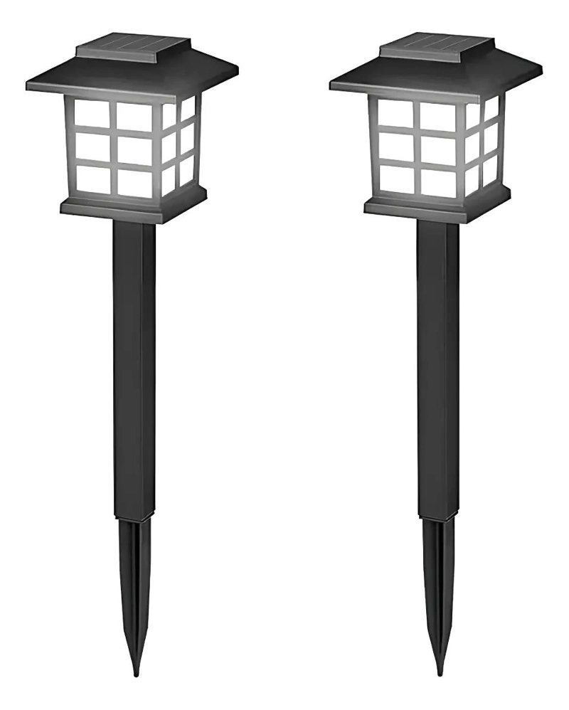 PACK 2 ESTACAS SOLARES LUZ CALIDA 50CM PARA JARDIN - 1