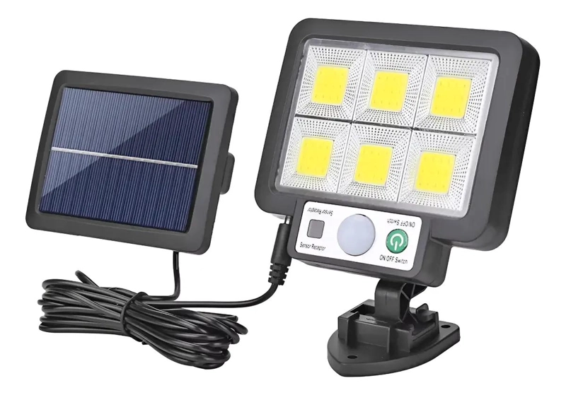 LAMPARA SOLAR LED EXTERIOR CON SENSOR DE MOVIMIENTO 1000L - 1