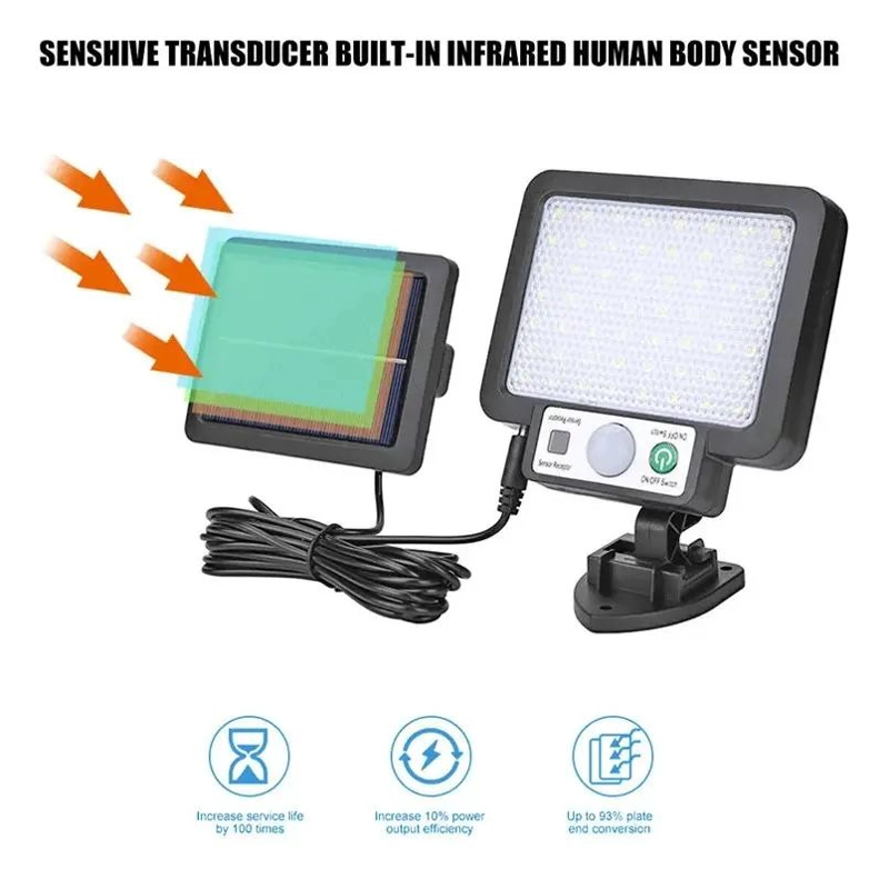 LAMPARA SOLAR LED EXTERIOR CON SENSOR DE MOVIMIENTO 1000L - 5