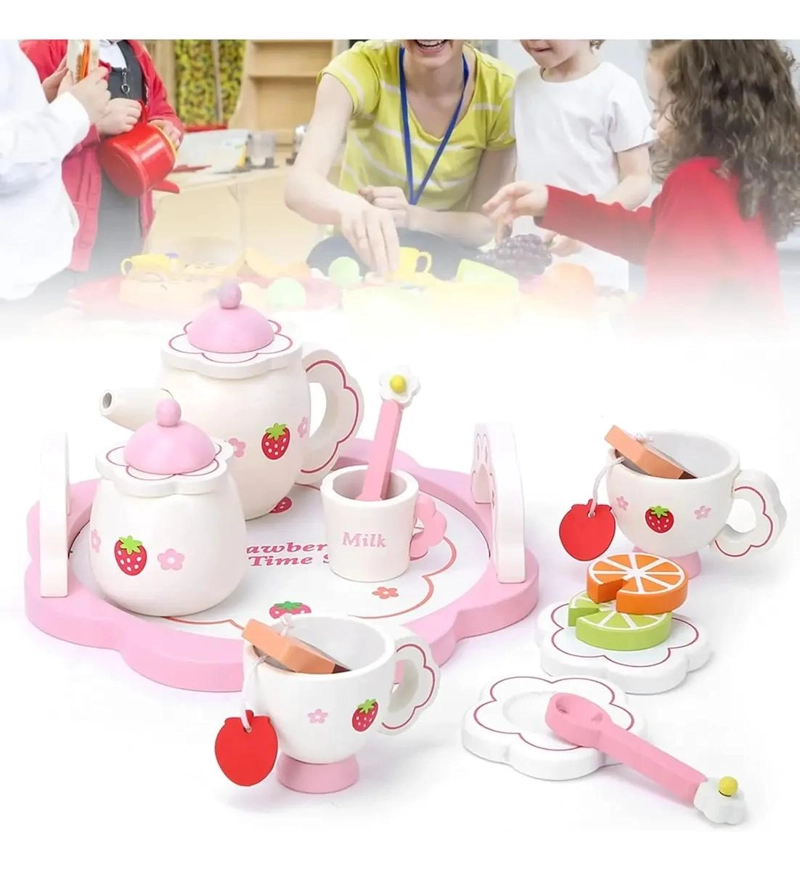 JUEGO DIDACTICO DE TAZAS DE MADERA PARA NIÑAS - 3