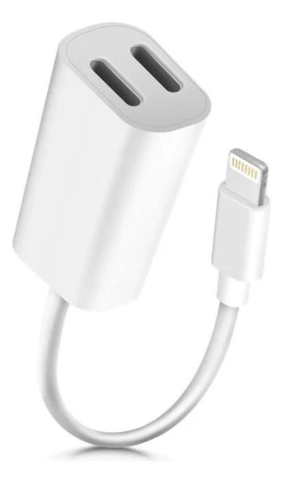 GENÉRICO ADAPTADOR 2 EN 1 PARA AURICULARES Y CARGA IPHONE