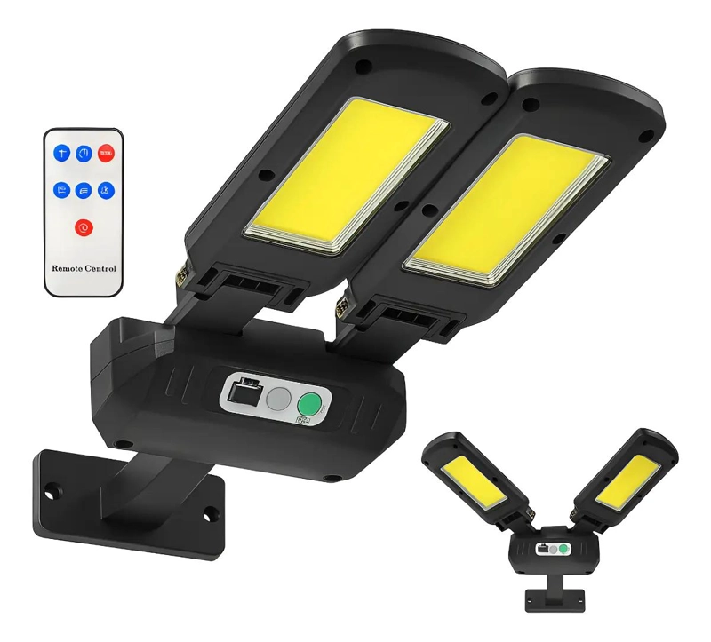FOCO SOLAR DOBLE CON SENSOR Y CONTROL - 1