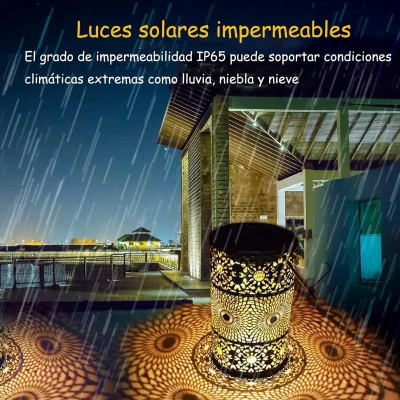 LAMPARA SOLAR COLGANTE CON ESTACA PARA JARDIN EXTERIOR - 4