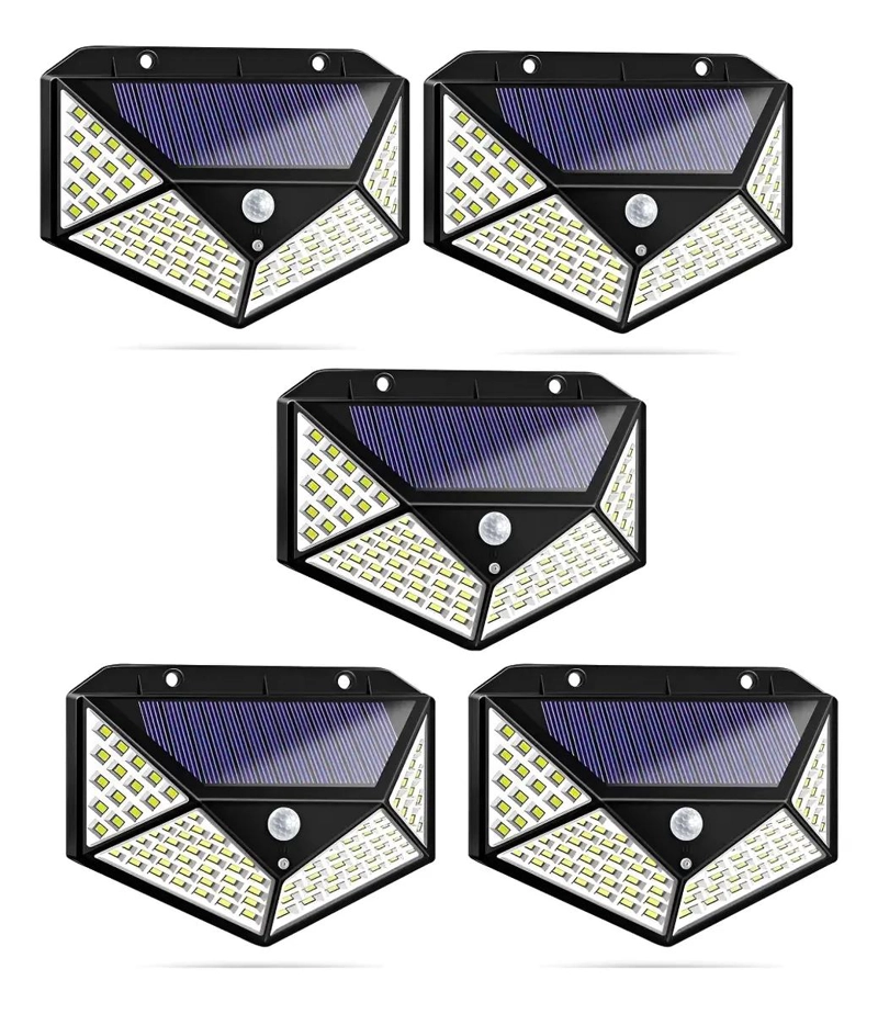 PACK 5 FOCOS SOLARES EXTERIOR 100 LED 3 MODOS - 1