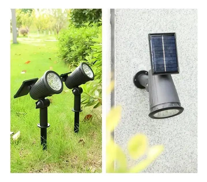 FAROLA SOLAR LED PARA JARDIN CON ESTACA Y SOPORTE DE MURO - 5
