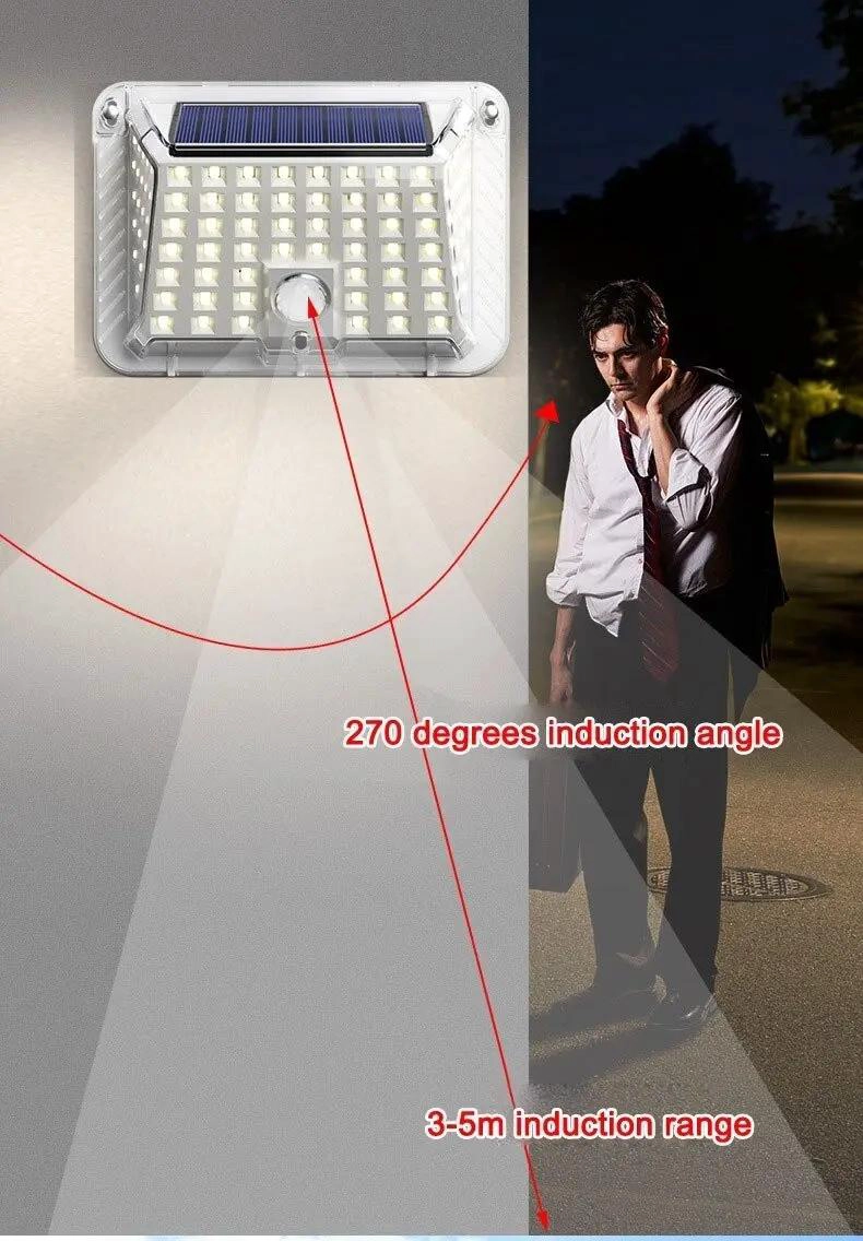 FOCO SOLAR 88 LED CON SENSOR DE MOVIMIENTO PARA EXTERIOR - 3