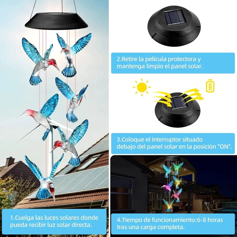 LAMPARA COLGANTE SOLAR PARA JARDIN Y TERRAZA - 4