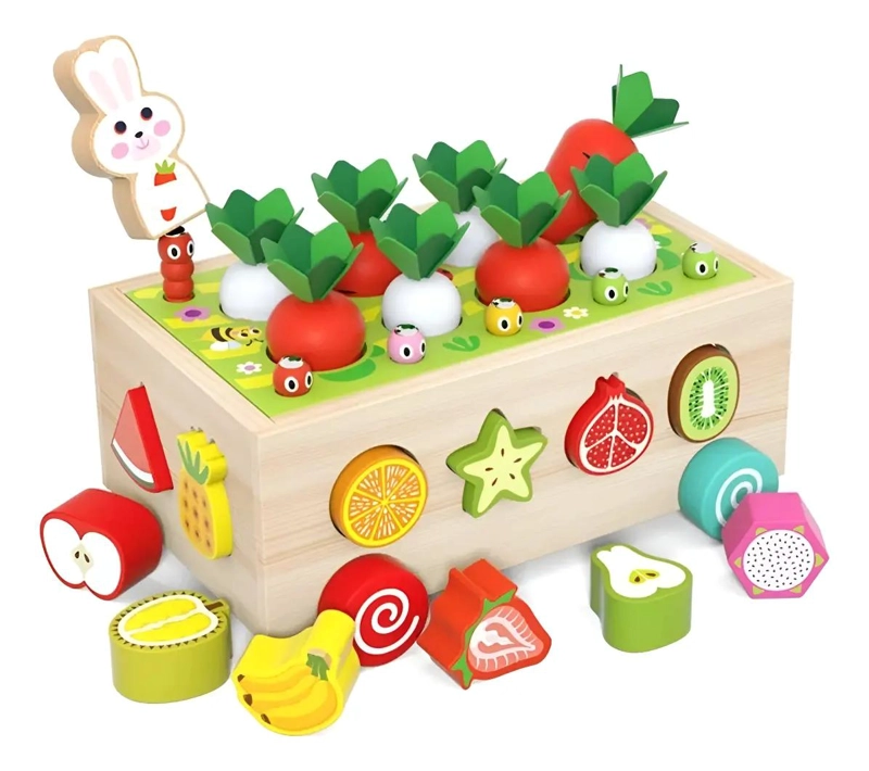 JUGUETE MONTESSORI DE MADERA PARA COSECHA DE FRUTAS - 1