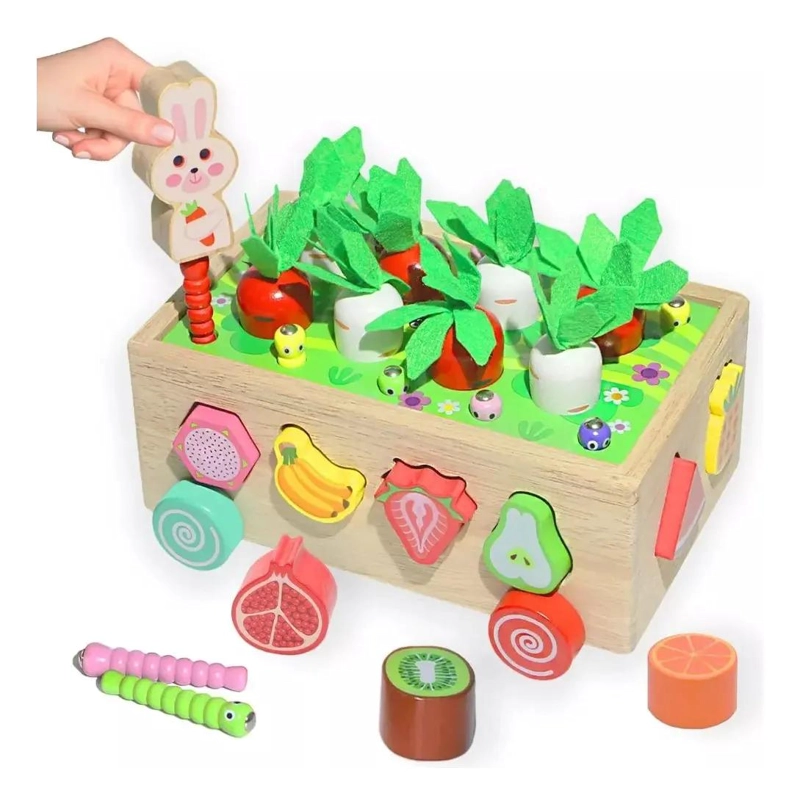 JUGUETE MONTESSORI DE MADERA PARA COSECHA DE FRUTAS - 2