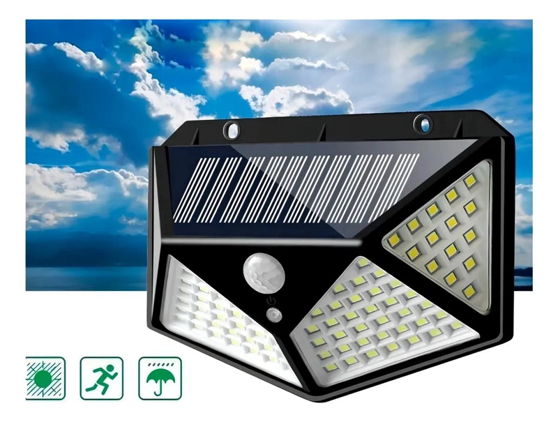 PACK 3 FOCOS SOLARES 100 LED CON SENSOR DE MOVIMIENTO - 5
