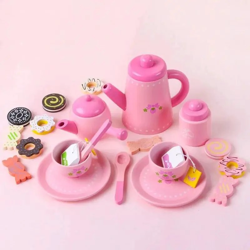 JUEGO DIDACTICO DE TAZAS Y TETERA DE MADERA PARA TE  Y CAF - 2