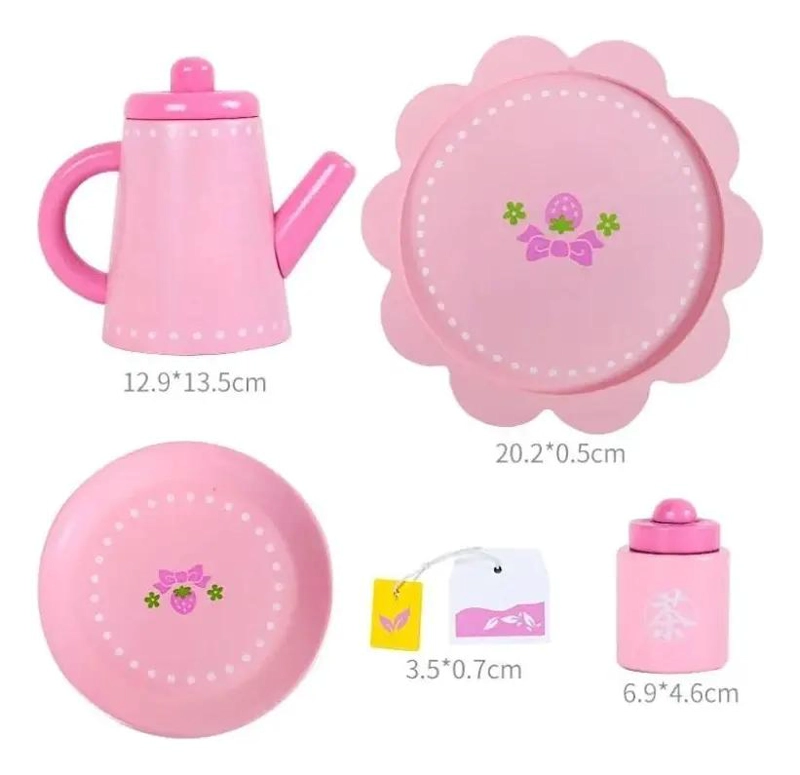 JUEGO DIDACTICO DE TAZAS Y TETERA DE MADERA PARA TE  Y CAF - 5