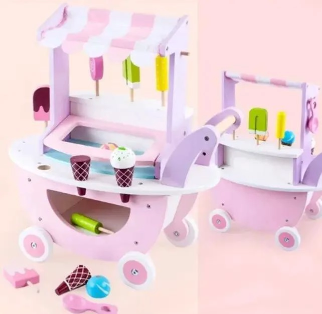 JUGUETE DIDACTICO DE MADERA CARRITO DE HELADOS MINI - 2