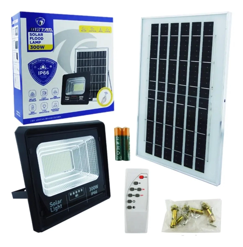PROYECTOR LED SOLAR 300W CON 252 LEDS Y PANEL SOLAR - 4