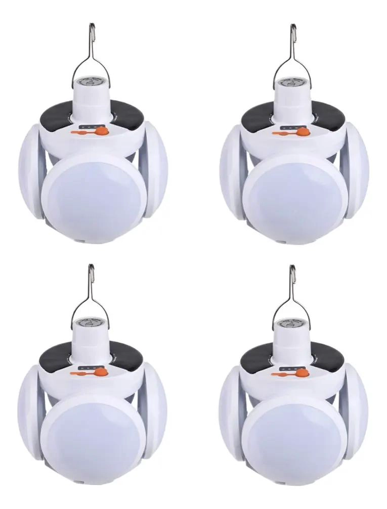 PACK 4 AMPOLLETAS LED SOLARES RECARGABLES 40W - 1