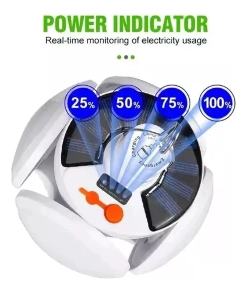 PACK 4 AMPOLLETAS LED SOLARES RECARGABLES 40W - 4