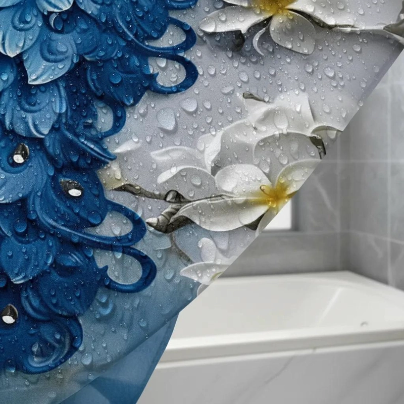 JUEGO DE BAÑO 4 PIEZAS CON CORTINA IMPERMEABLE - 4