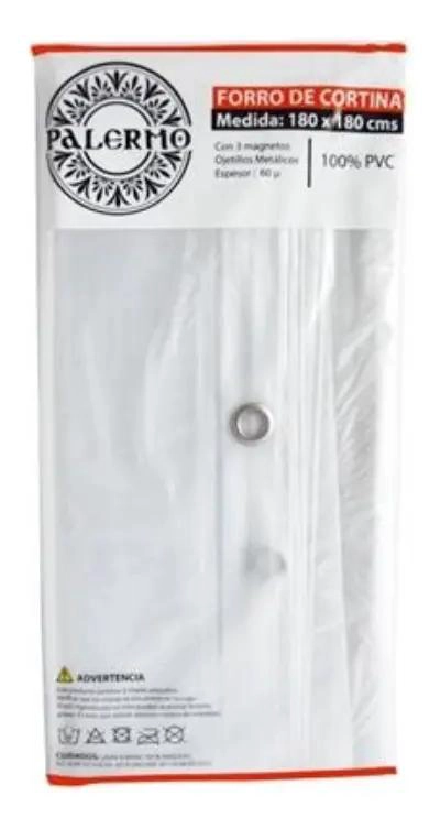 PACK 2 FORROS DE CORTINA DE BAÑO PVC 180X180 CM CON IMAN - 3