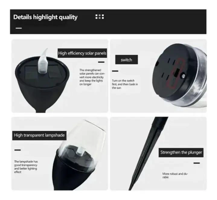 KIT 10 FOCOS ESTACAS SOLARES LED PARA JARDIN - 5