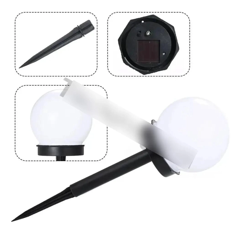 ESTACA SOLAR CON FOCO LED PARA JARDIN X6 UNIDADES - 4