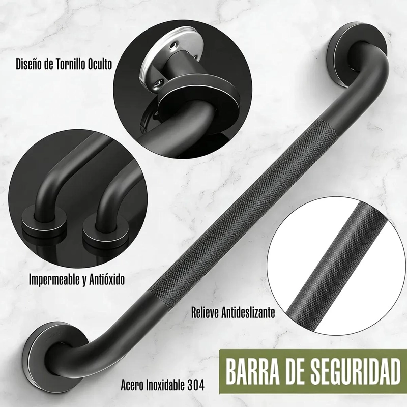 BARRA DE SEGURIDAD PASAMANOS ACERO INOXIDABLE 50CM - 2