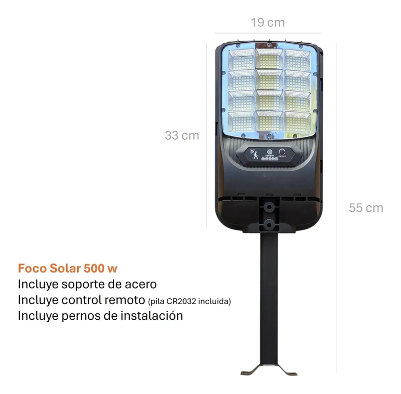 FOCO SOLAR EXTERIOR 500W CON SENSOR Y CONTROL - 2