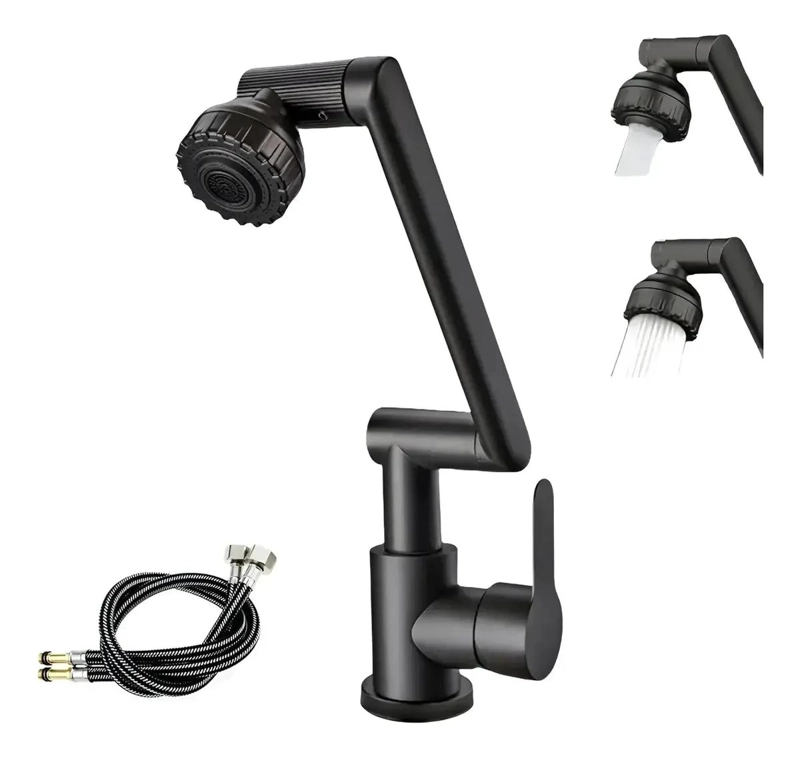LLAVE MONOMANDO PARA LAVAMANOS CON CUELLO GIRATORIO 1080° - 1
