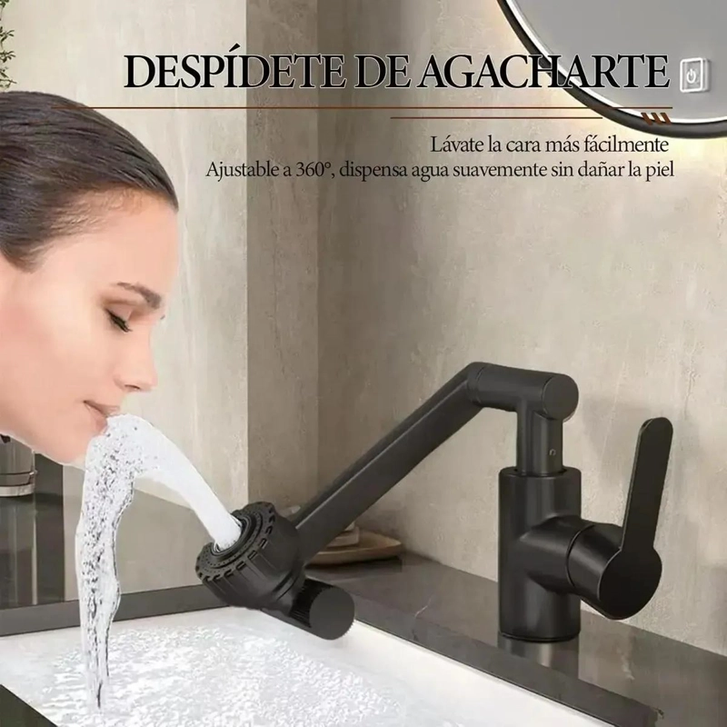 LLAVE MONOMANDO PARA LAVAMANOS CON CUELLO GIRATORIO 1080° - 4
