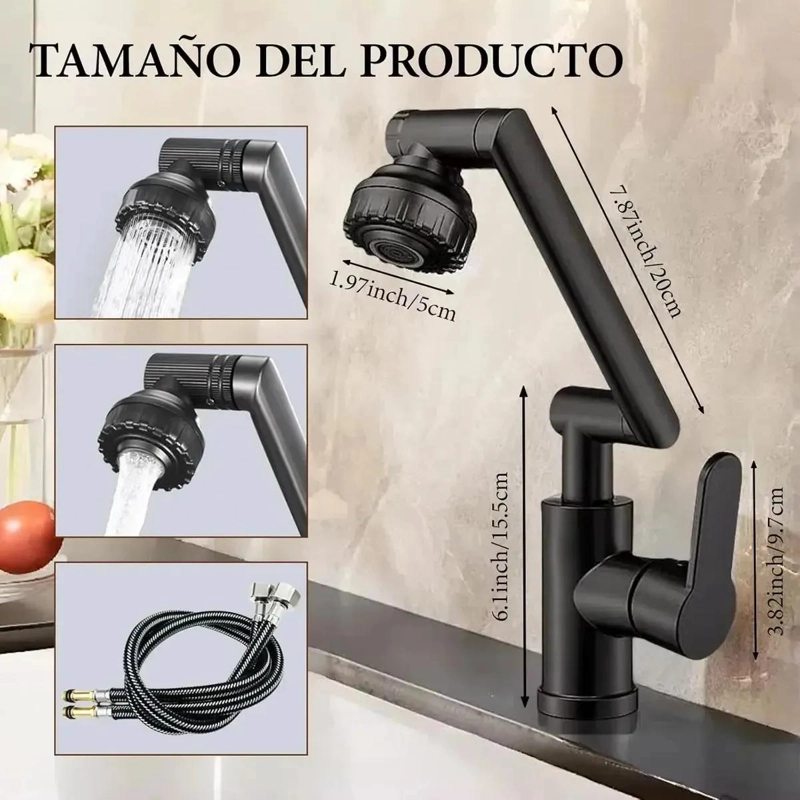 LLAVE MONOMANDO PARA LAVAMANOS CON CUELLO GIRATORIO 1080° - 5
