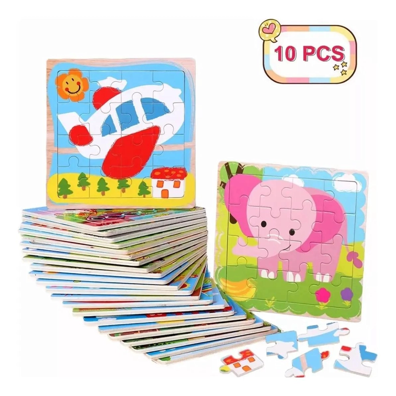 ROMPECABEZAS DE MADERA PARA NIÑOS PACK 8 PIEZAS - 1