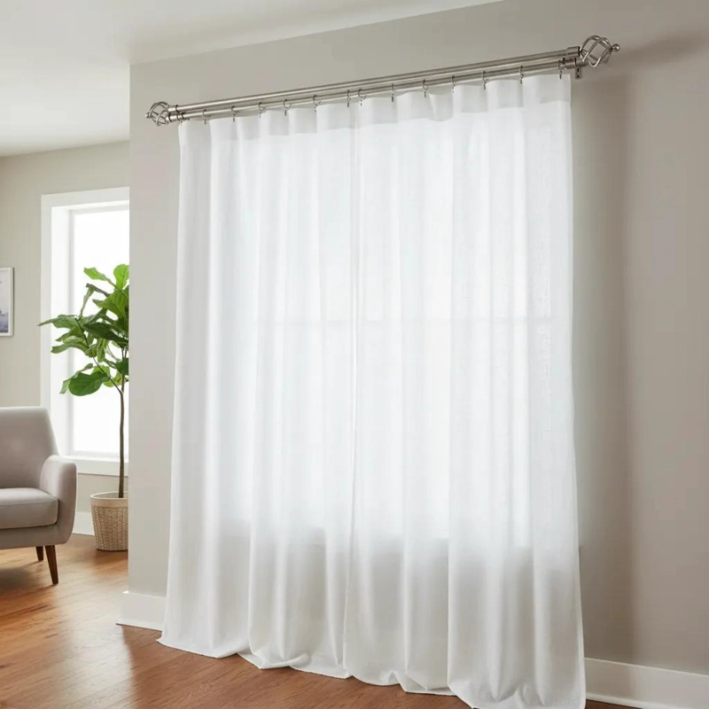 BARRA METALICA DOBLE PARA CORTINAS 120X210 CM - 2