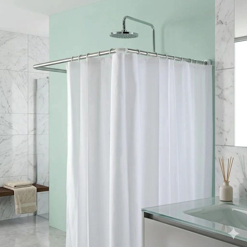 BARRA PARA CORTINA DE DUCHA EN U 80X80X80 CM - 2