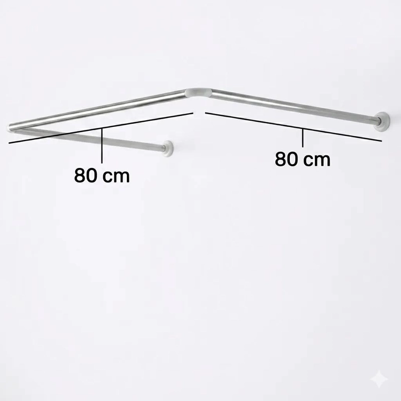 BARRA PARA CORTINA DE DUCHA EN U 80X80X80 CM - 3