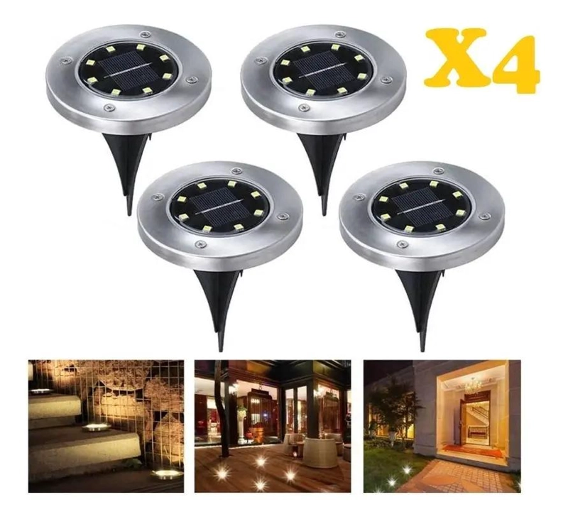 8 FOCOS SOLARES LED PARA EXTERIOR DE PIE - 2