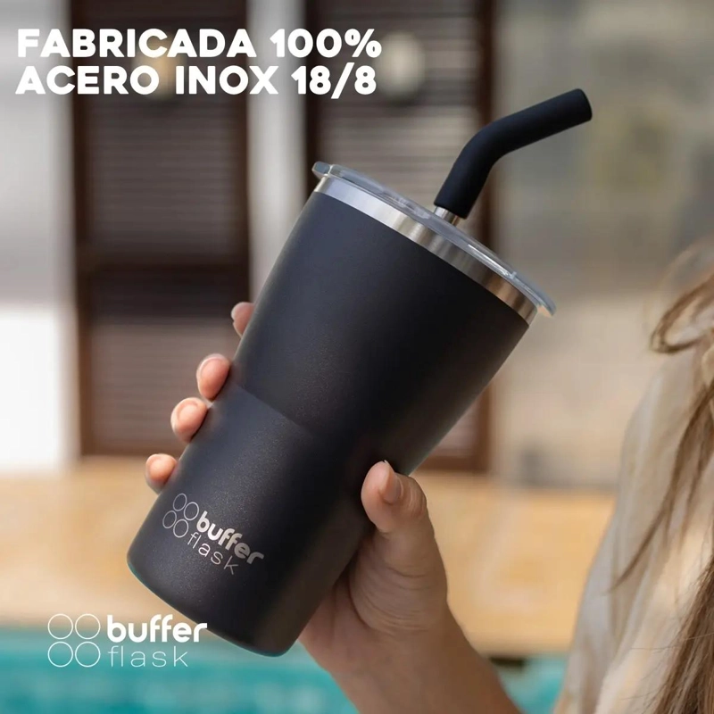 VASO TERMO ACERO INOXIDABLE 400ML CON TAPA - 4
