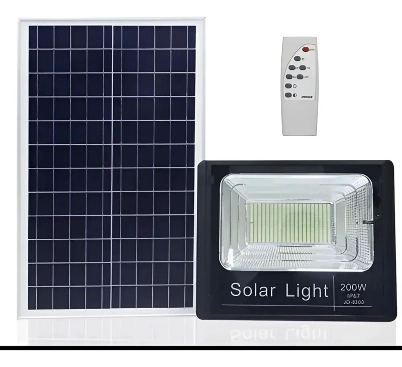 COMBO 4 FOCOS REFLECTORES SOLARES 200W INTERIOR Y EXTER - 1