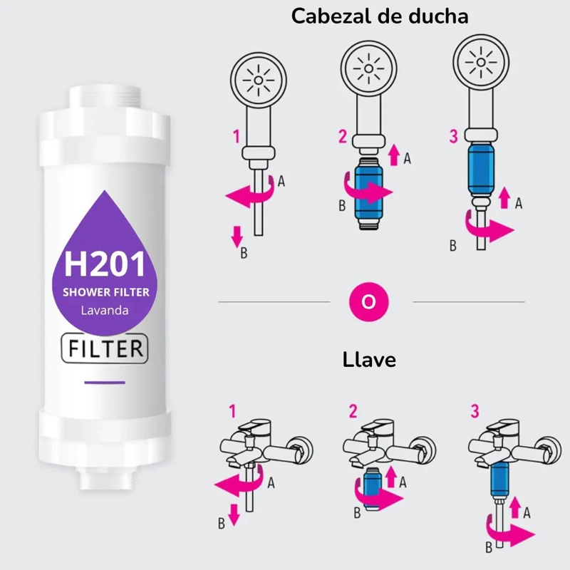 FILTRO PARA DUCHA CON VITAMINA C Y AROMA - 2