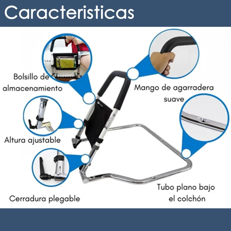 BARRA DE APOYO REFORZADA PARA CAMA CON BOLSA ORGANIZADORA - 4
